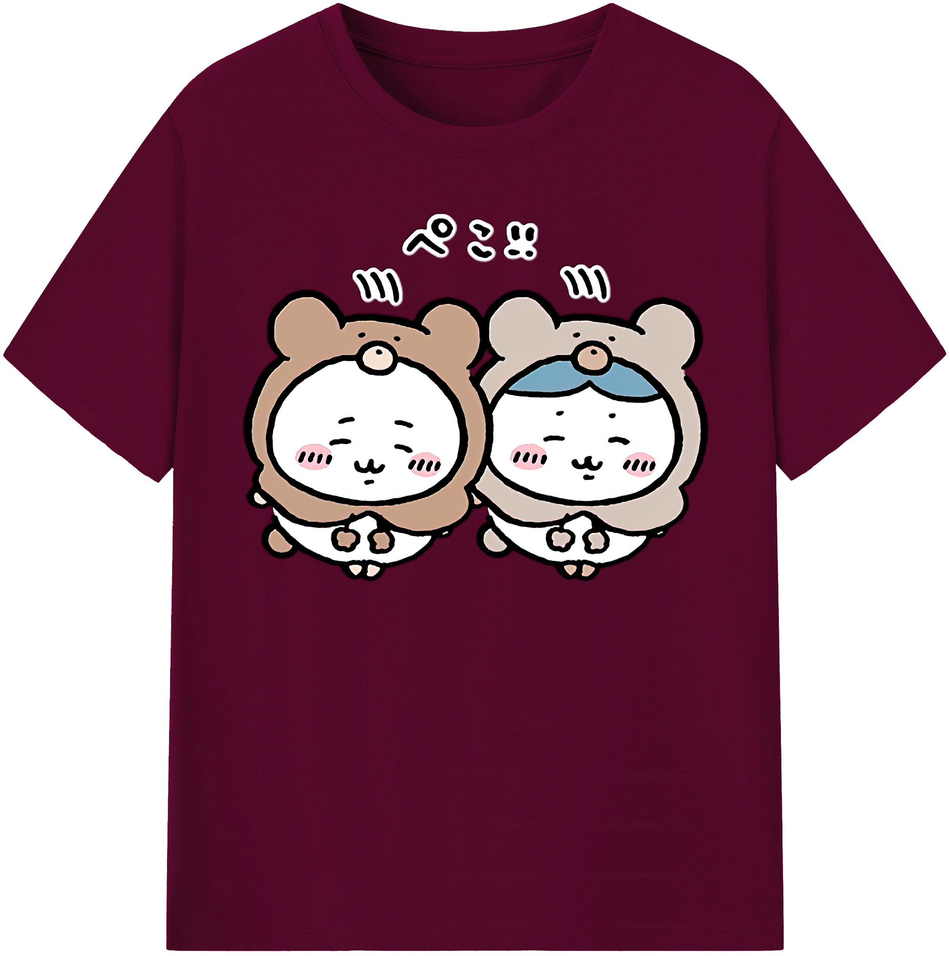 （画像用） ちいかわ ハチワレ Chii-kawa hachiware レディースカジュアルプリントTシャツ（綿100％）